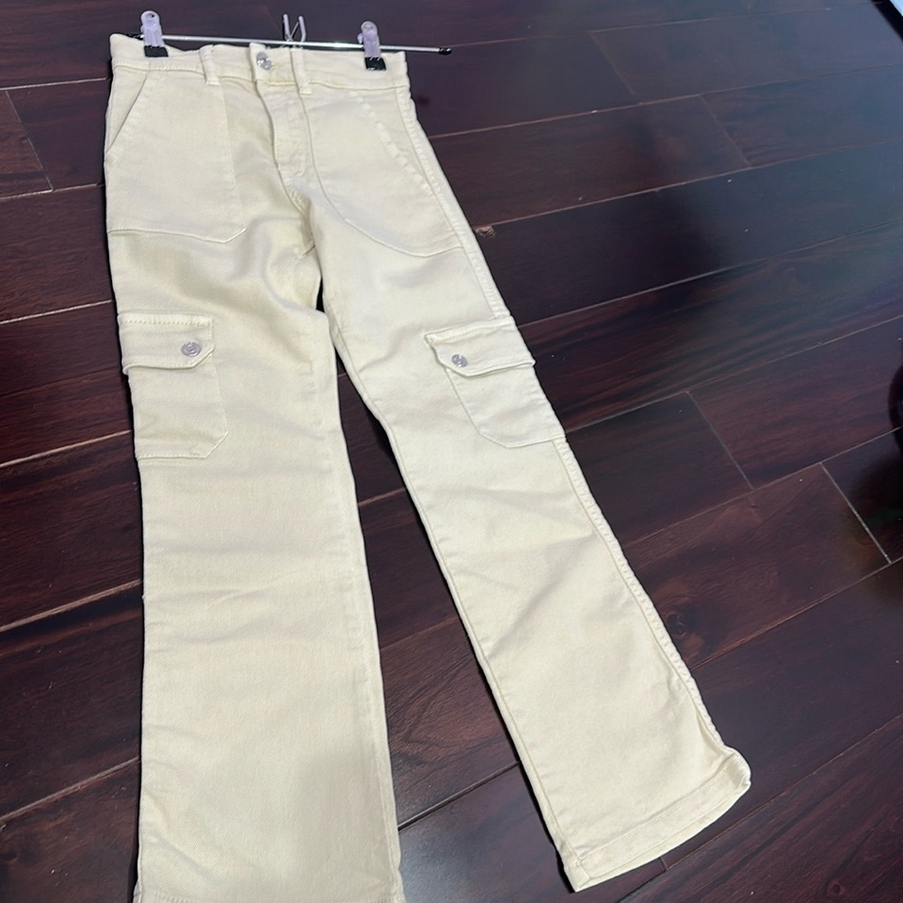 ZARA‎ Girls Cargo Pants size 9 cream